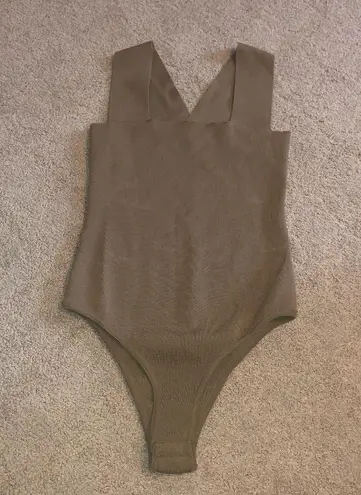 LF  Seek the Label Square Neck Bondage Bodysuit Olive / Army Green Sleeveless