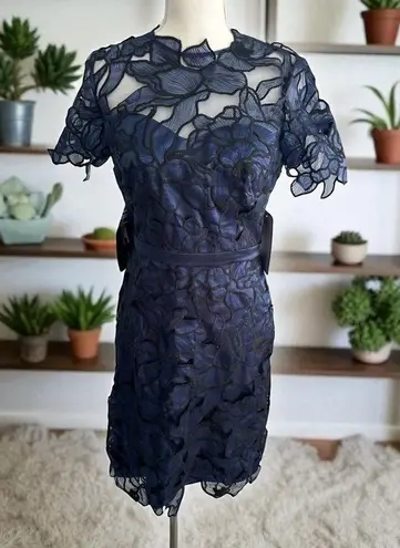 JS Collections Blue Floral Cutout Dress Size 4 NEW New with tags