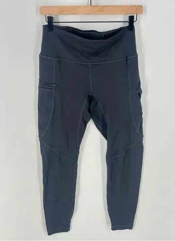 LIVSN Womens Size 8 Trail Tights Black Legging Ankle Zipper Pocket