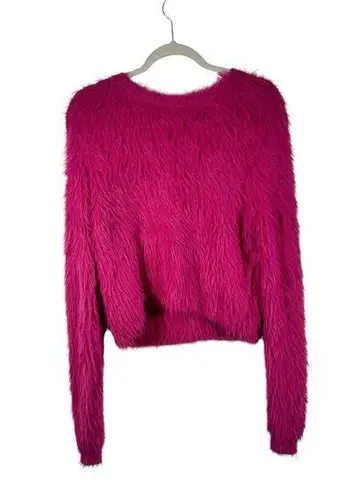 Pinch Pink Eyelash Crop Sweater Preppy Casual Stretch NWT Womens Size Medium