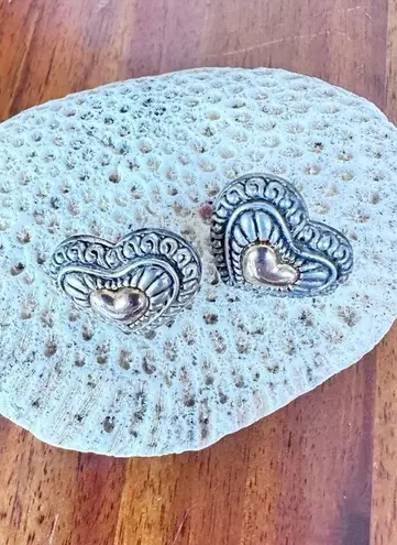 Vintage Heart Earrings Valentine Triple plated metal Love Romance Birthd…
