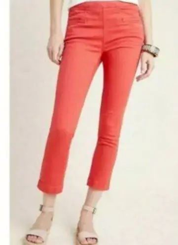 Pilcro and the Letterpress Anthropologie PILCRO High Rise Coral Cropped Legging Jeans Size 31