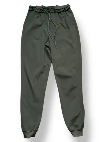 Lululemon Stretch High Rise Jogger Pants Olive Green Size 4 Paperbag Waist