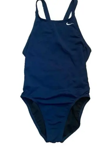 Nike  HydraStrong Fastback Racerback One Piece Swimsuit Midnight Navy Blue Size 8