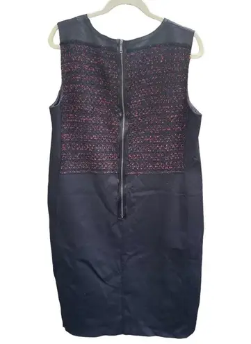 Elie Tahari KELLAN TWEED LEATHER DRESS