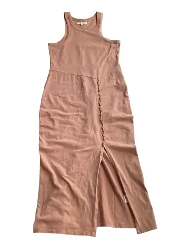 CLEO + WOLF Split side tank midi dress Beige Khaki Size Small Sleeveless NWOT Tan