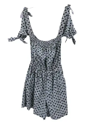 Milly ZOEY Palm Tree Print Cotton Romper Off the Shoulder Size 12