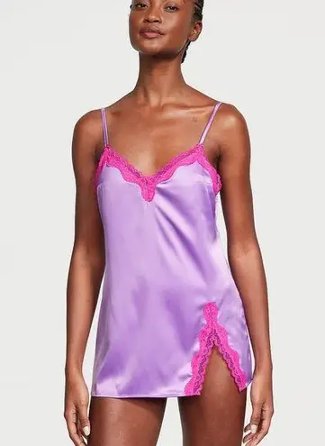 Victoria's Secret Victoria Secret Tease Satin Lace-Trim Mini Slip