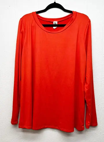 Sew In Love Top Womens 2X Red Orange Stretch Minimalist Baselayer Fall Winter