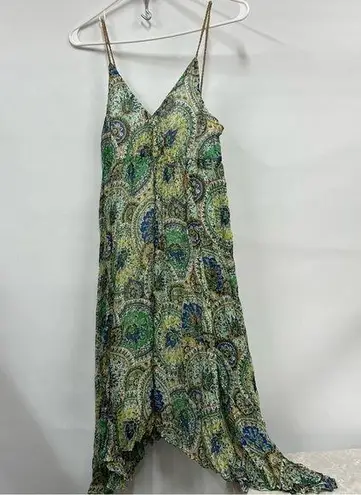 Joy Joy S Multicolor Paisley floral handkerchief Dress crinkle see measurements