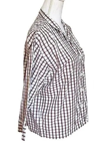 Sleepy Jones Pajama Top Women’s Size XS Checkered Button Up Long Sleeve White - Image 6