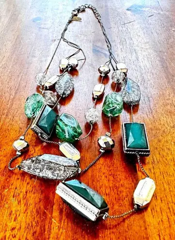 Vintage Beaded Necklace Triple Standed 22 inch 2 inch extender NY Mark …