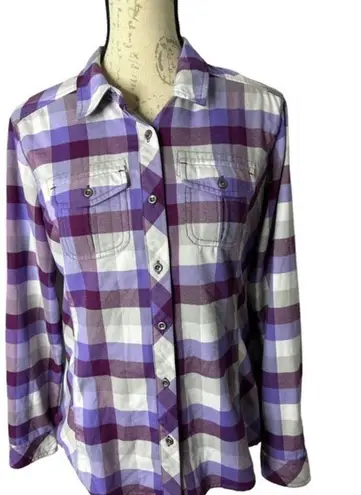 Cabela's  Womens Size Petite Small‎ Purple Plaid Shirt Thick Lined Button Front