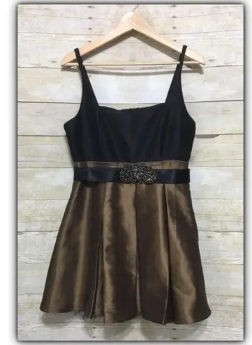 Wrapper embellished metallic skirt formal party cocktail dress size 6