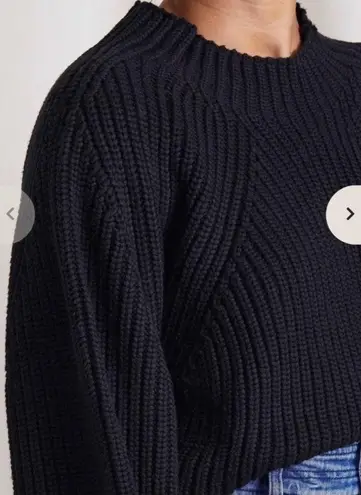 Apiece Apart cotton and cashmere merel funnel neck sweater in black NWT