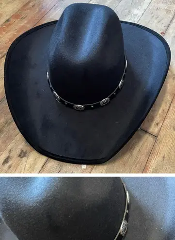 Bella Hadid Western Inspo Concho Belt Hat Black