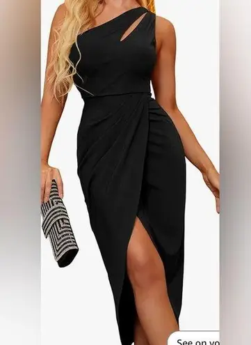 Zalalus NEW with Tags Elegant Black One-Shoulder Dress Size L $60 Retail - Image 1