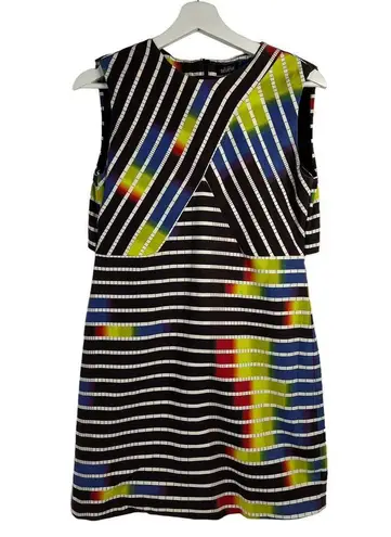 Kate Spade  Saturday Size 0 Dress Striped Zip-Back Shift High Neck Sleeveless