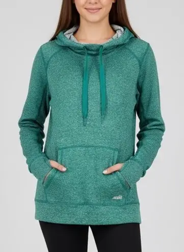 Avia Women's Activewear Hoodie Sweatshirt Green Pullover Thumb Hole Size Large
