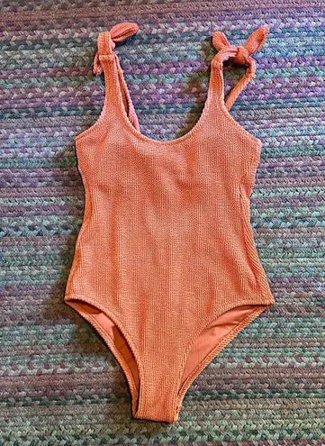 Kona Sol ORANGE TIE STRAP ONE PIECE BIKINI