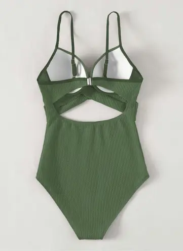 Cut out Wrap army green one piece swimsuit Size Small