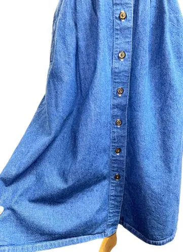 Vintage 1980s Koret City Blue Petites 8 denim button skirt