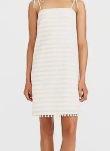 J Crew Factory linen blend striped relax Pom