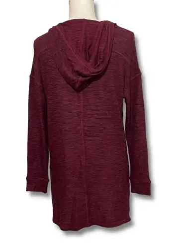 Tribal NWT Burgundy Wine Zinfandel Pullover Hooded Sweater Top New Soft V-Neck