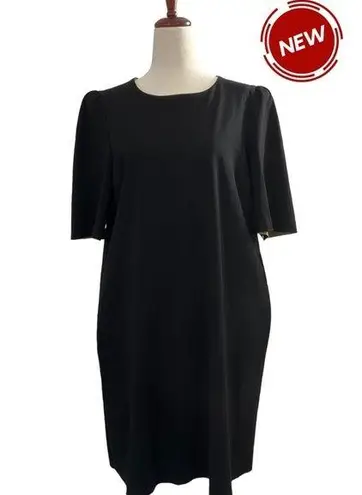 Lost + Wander Lost Wander Black Straight Short Sleeve Shoulder Padded Dress NWT