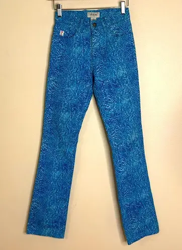 Guess Vtg  90s blue snakeskin all over print stretch jeans made in USA size 24 thumbnail 1