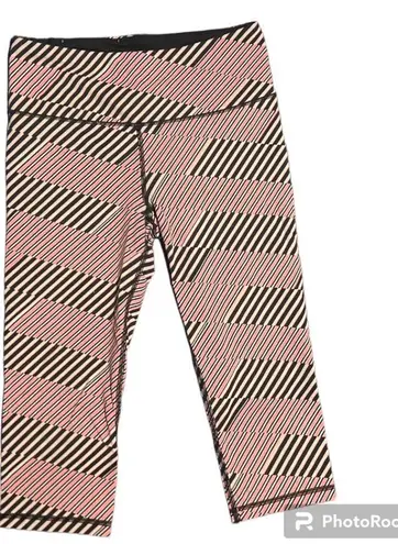 Victoria's Secret Sport VSX Orange & Pink Geometric Striped Athletic Leggings Size Small