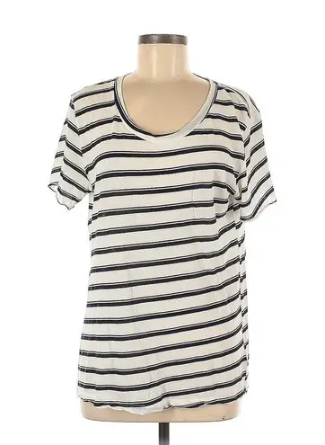 ALC Frank A.L.C. Short Sleeve Tee Size Medium Navy Blue and White Stripe Cutout Back Sz M