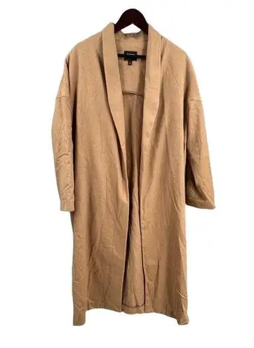 AYR Womens Beige The Robe Coat Jacket Open Front Camel Hair Classic M/L Flaw