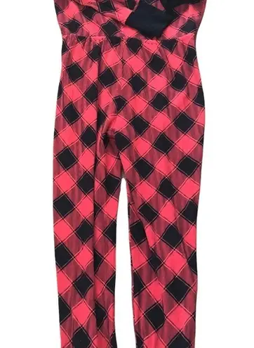 Victoria's Secret Victoria’s Secret VS Thermal One Piece Pajamas M Union Suit PJ’S Black Red Check