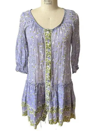 Poupette St. Barth Floral Watercolor Dropwaist Dress Cover Up Size Small