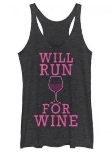 Chin Up Chin-Up Charcoal Will Run For Wine Medium Tank Top