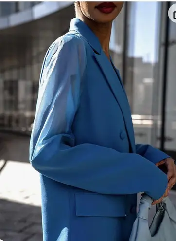 The Drop Women's Blue Sapphire Double Breasted Blazer by @signedblake