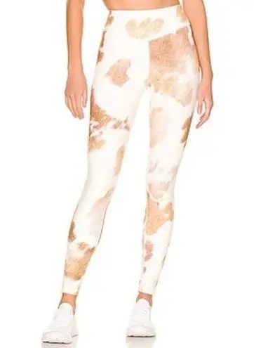 We Wore What NEW Women Size Medium Beige Cowhide Print V-Shape Leggings