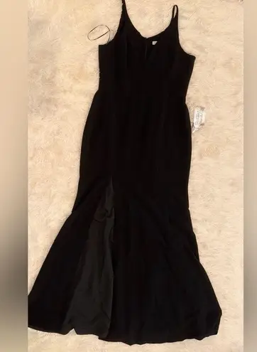 Dress the Population NWOT Black Iris Dress slit gown sz XXL