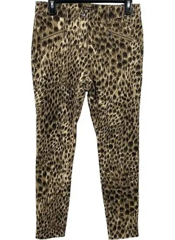 J. McLaughlin  Baxter Pants Jeans Leopard Animal Print Size 6 Zip Ankles