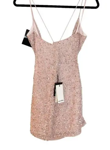 Retrofête Retrofete Mich Embellished Party Celebrity Sequin Mini Dress Pink Size M NWT