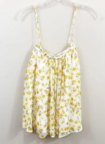 Mango MNG Suit Collection Yellow Floral Flowy Tank