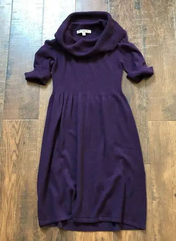 Evan Picone plum purple knit sweater dress, mini