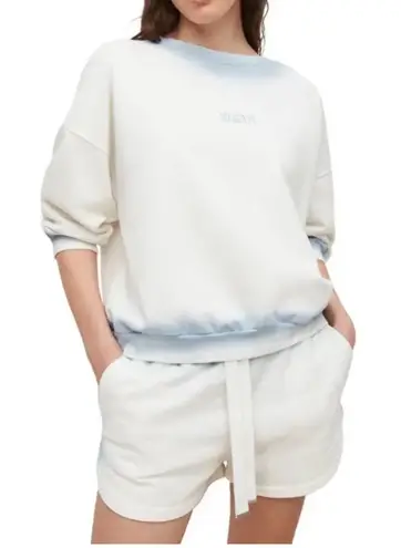 ALLSAINTS Spray Storn Cotton Sweatshirt medium chalk with with blue effects