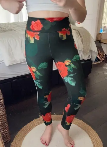 Noli Floral Patterned Striped Leggings