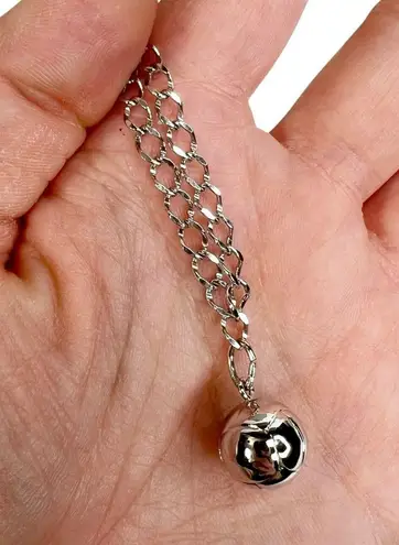 Sterling Silver S76 925 Stamped Volleyball Charm Oval Curb Link Chain Bracelet