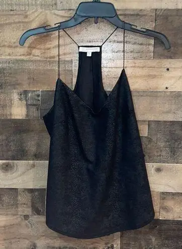 Lavender Brown  Black Faux Suede Snakeskin Strappy Tank Top