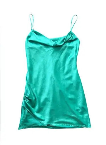 Majorelle Revolve Laurena Mini Dress in Green Satin Size Medium Homecoming