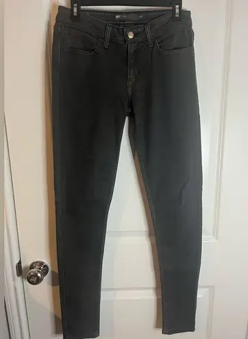 Levi's Stretchy Legging Jeans Metallic Gold Glitter Black Denim Grunge Sz 11/30