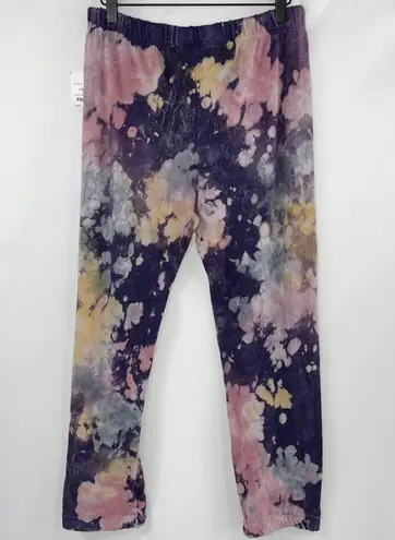 Maronie New Tie Dye Sweatpants Drawstring Waist Eggplant Multi